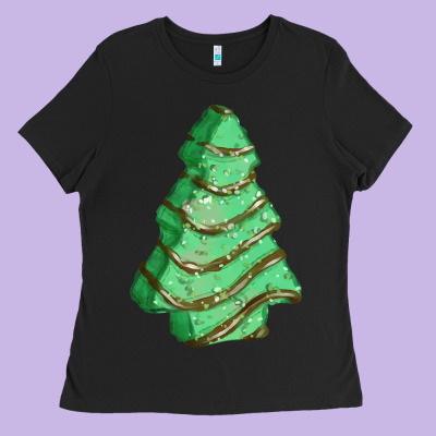 Green Christmas Cake Ladies Tee Designed By Fadigitalartstudio