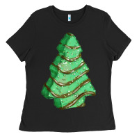 Black green christmas cake Ladies Tee - FaDigitalArtStudio