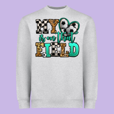 My Heart Is On That Field Soccer Heavyweight Sweatshirt Designed By Jasminsmagicworld