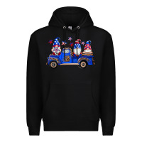 Black american flag gnomes truck Premium Hoodie - Artiststas