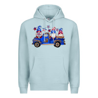 Blue Mist american flag gnomes truck Premium Hoodie - Artiststas
