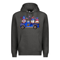 Charcoal Heather american flag gnomes truck Premium Hoodie - Artiststas