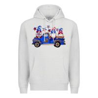 Dove Grey american flag gnomes truck Premium Hoodie - Artiststas
