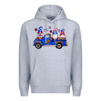 Heather Grey american flag gnomes truck Premium Hoodie - Artiststas