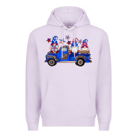 Lilac american flag gnomes truck Premium Hoodie - Artiststas