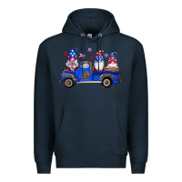 Navy american flag gnomes truck Premium Hoodie - Artiststas