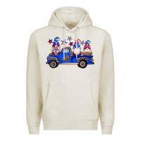 Oatmeal Heather american flag gnomes truck Premium Hoodie - Artiststas