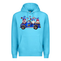 Ocean Blue american flag gnomes truck Premium Hoodie - Artiststas