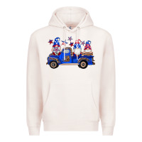 Pale Pink american flag gnomes truck Premium Hoodie - Artiststas