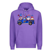 Purple american flag gnomes truck Premium Hoodie - Artiststas
