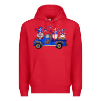 Red american flag gnomes truck Premium Hoodie - Artiststas
