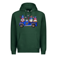 Sports Green american flag gnomes truck Premium Hoodie - Artiststas