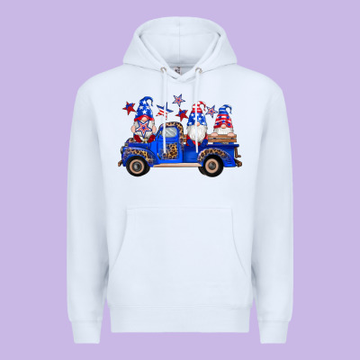 American Flag Gnomes Truck Premium Hoodie Designed By Artiststas