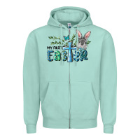 Seafoam My First Easter Bunny Boy Zipper Hoodie - RanaPortraitStore