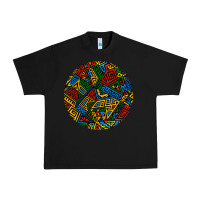Black african fabric pattern round earrings 3 Urban Heavy Tee - BundleAndBundleShop