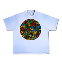 Grape Ice african fabric pattern round earrings 3 Urban Heavy Tee - BundleAndBundleShop