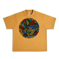 Peanut Butter african fabric pattern round earrings 3 Urban Heavy Tee - BundleAndBundleShop