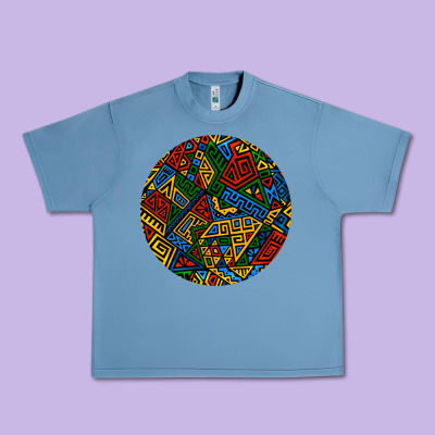 African Fabric Pattern Round Earrings 3 Urban Heavy Tee Designed By Bundleandbundleshop