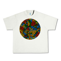 Pistachio african fabric pattern round earrings 3 Urban Heavy Tee - BundleAndBundleShop