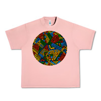 Salmon african fabric pattern round earrings 3 Urban Heavy Tee - BundleAndBundleShop