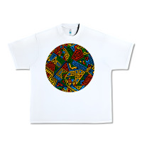 White african fabric pattern round earrings 3 Urban Heavy Tee - BundleAndBundleShop