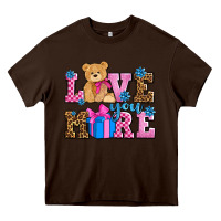 Chocolate Brown love you more olivia Heavy Core Tee - OliviaCreatesArt