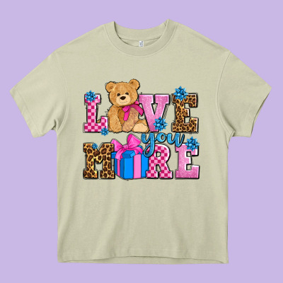 Love You More Olivia Heavy Core Tee Designed By Oliviacreatesart