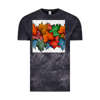 Cloud Black autumn  leaves seamless pattern Vintage Tee - BundleAndBundleShop