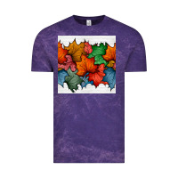 Cloud Purple autumn  leaves seamless pattern Vintage Tee - BundleAndBundleShop