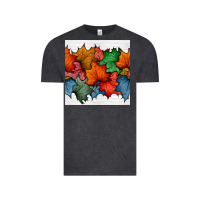 Vintage Black autumn  leaves seamless pattern Vintage Tee - BundleAndBundleShop