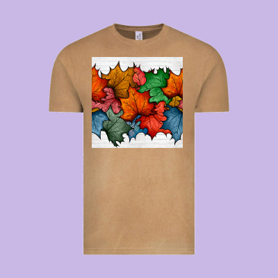 Autumn  Leaves Seamless Pattern Vintage Tee Designed By Bundleandbundleshop