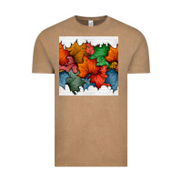 Vintage Coffee autumn  leaves seamless pattern Vintage Tee - BundleAndBundleShop