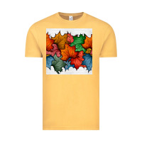 Vintage Mustard autumn  leaves seamless pattern Vintage Tee - BundleAndBundleShop