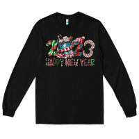 Black 2023 Happy New Year Long Sleeve Tee - CowhideDigitalArt
