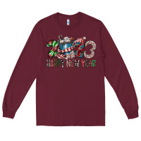Burgundy 2023 Happy New Year Long Sleeve Tee - CowhideDigitalArt
