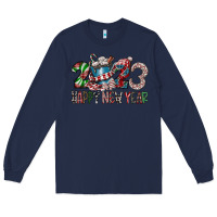 Navy 2023 Happy New Year Long Sleeve Tee - CowhideDigitalArt
