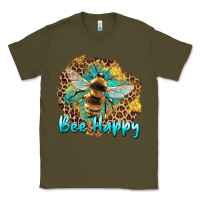Army Green bee happy Classic Tee - Artiststas