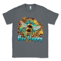 Charcoal Heather bee happy Classic Tee - Artiststas