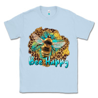 Dusty Blue bee happy Classic Tee - Artiststas