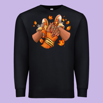 Black Girl Fall Sneakers Premium Sweatshirt Designed By Ranaportraitstore