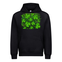 Black st patrick's day shamrock and plaid distressed background Urban Hoodie - RanaPortraitStore
