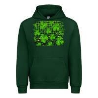 Forest Green st patrick's day shamrock and plaid distressed background Urban Hoodie - RanaPortraitStore