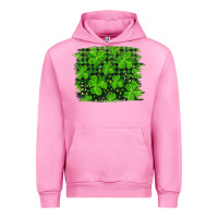 Fuchsia Pink st patrick's day shamrock and plaid distressed background Urban Hoodie - RanaPortraitStore