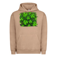 Pigment Burro st patrick's day shamrock and plaid distressed background Urban Hoodie - RanaPortraitStore