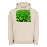Pigment French Oak st patrick's day shamrock and plaid distressed background Urban Hoodie - RanaPortraitStore