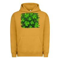 Pigment Peanut Butter st patrick's day shamrock and plaid distressed background Urban Hoodie - RanaPortraitStore