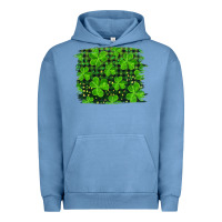 Pigment Pebble Blue st patrick's day shamrock and plaid distressed background Urban Hoodie - RanaPortraitStore
