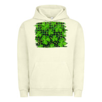 Pigment Pistachio st patrick's day shamrock and plaid distressed background Urban Hoodie - RanaPortraitStore
