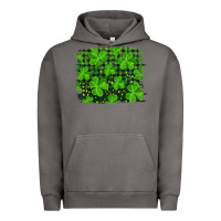 Pigment Tornado st patrick's day shamrock and plaid distressed background Urban Hoodie - RanaPortraitStore