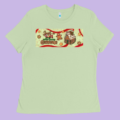Just A Girl Who Loves Christmas Ladies Tee Designed By Bundleandbundleshop